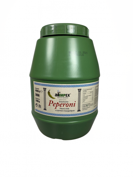 Alimpex griechische grüne Peperoni im Fass 4,5kg